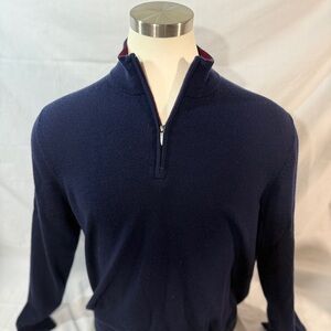 Brooks Brothers Dark Blue Zip-Up Sweater